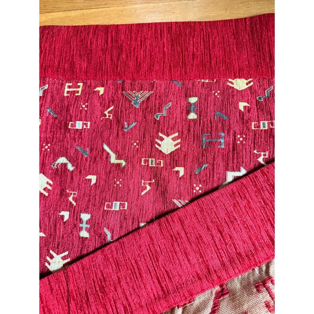 The Loom Alaska Woven Tapestry Throw | Red Geometric Coverlet 62x60 | Lodge Sout
